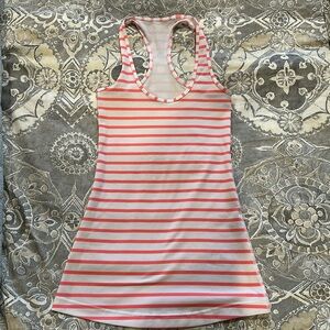 Neon coral stripe lululemon tank